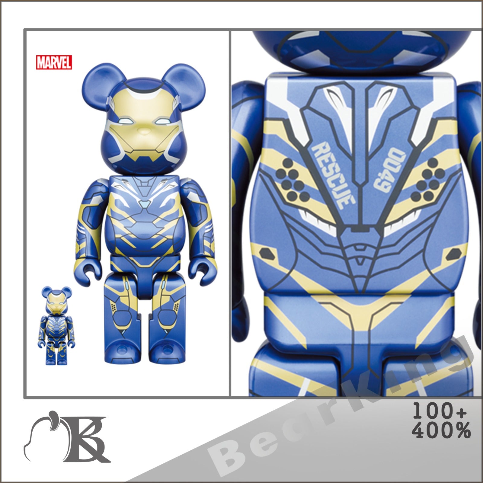 BE@RBRICK IRON MAN RESCUE SUIT 100% 400%-