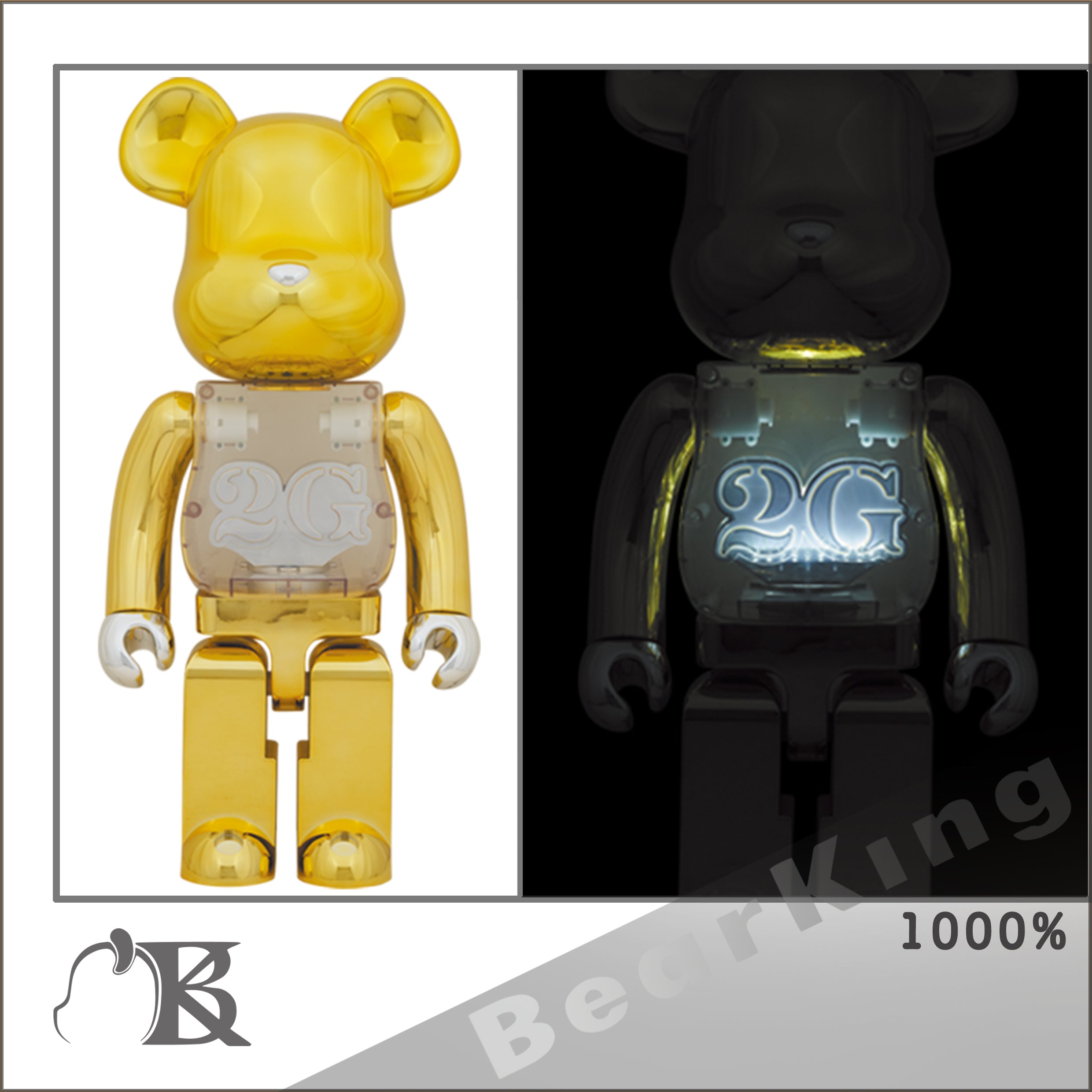 BE@RBRICK 2G REVERSE 1000％ 金色 發光