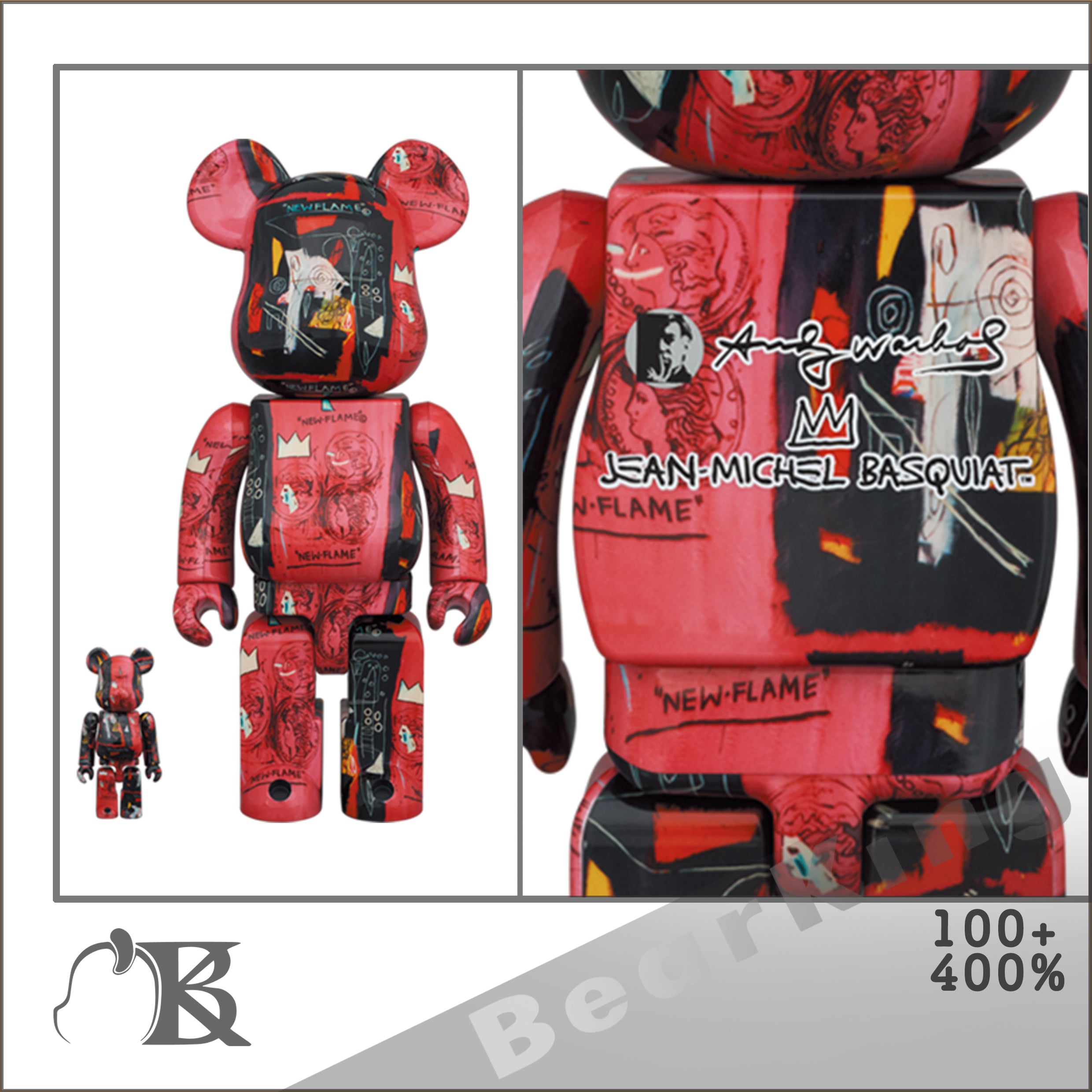 BE@RBRICK Andy Warhol × JEAN-MICHEL BASQUIAT #1 100％ ＆ 400％ JM