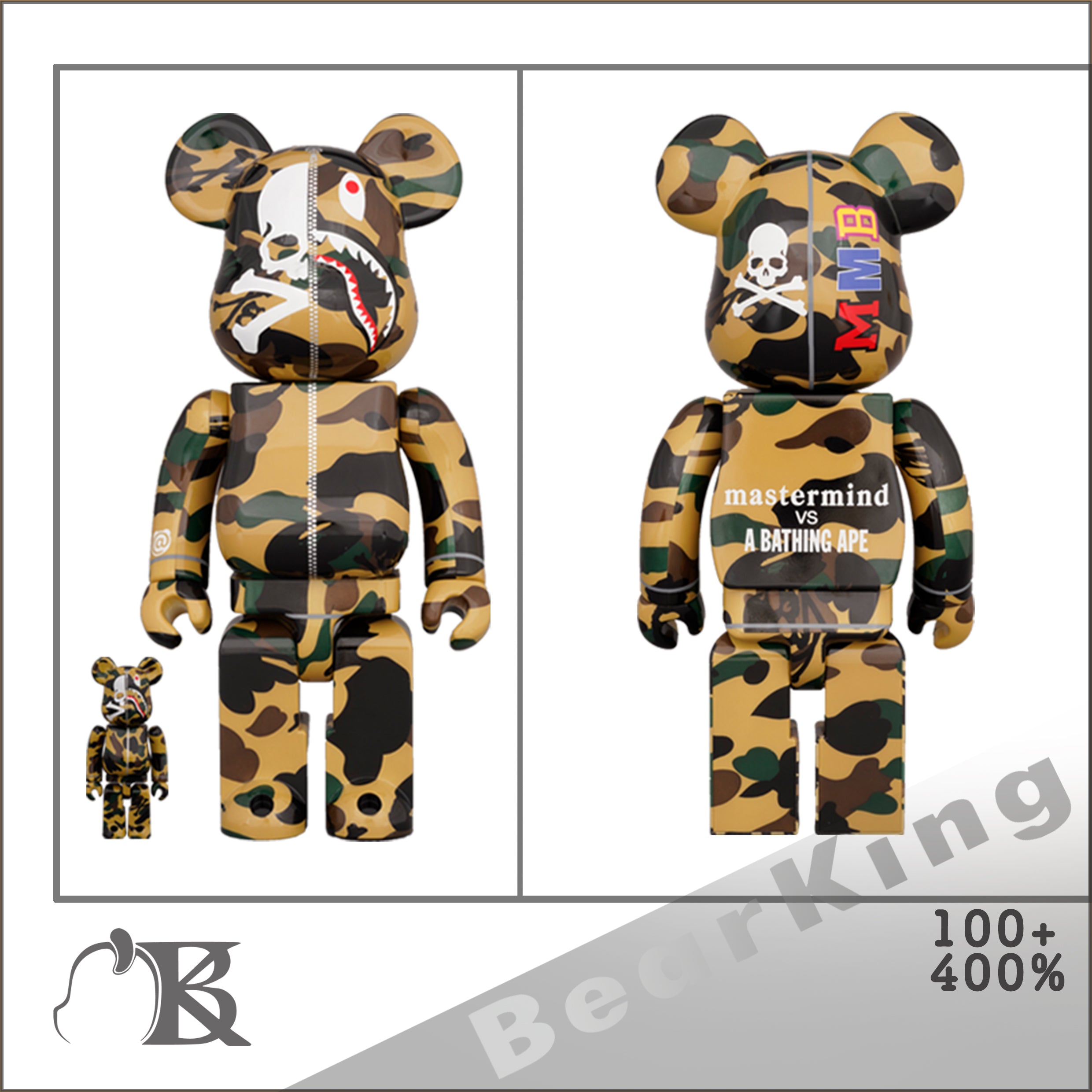 BE@RBRICK MASTERMIND VS BAPE(R)️ BE@RBRICK 100% & 400% (YELLOW)