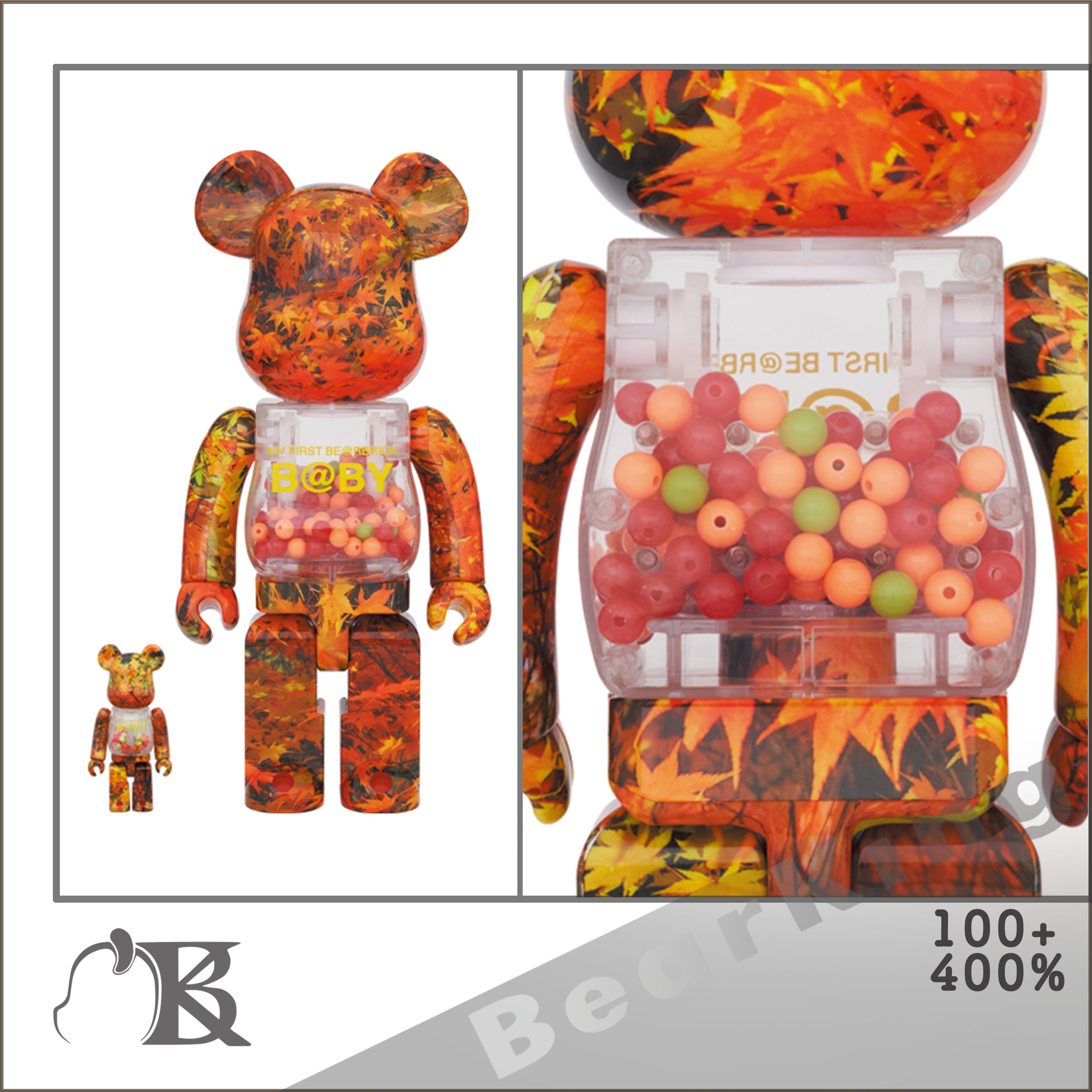 MY FIRST BE@RBRICK B@BY AUTUMN LEAVES Ver. 100％ & 400％ 千秋 baby 楓葉