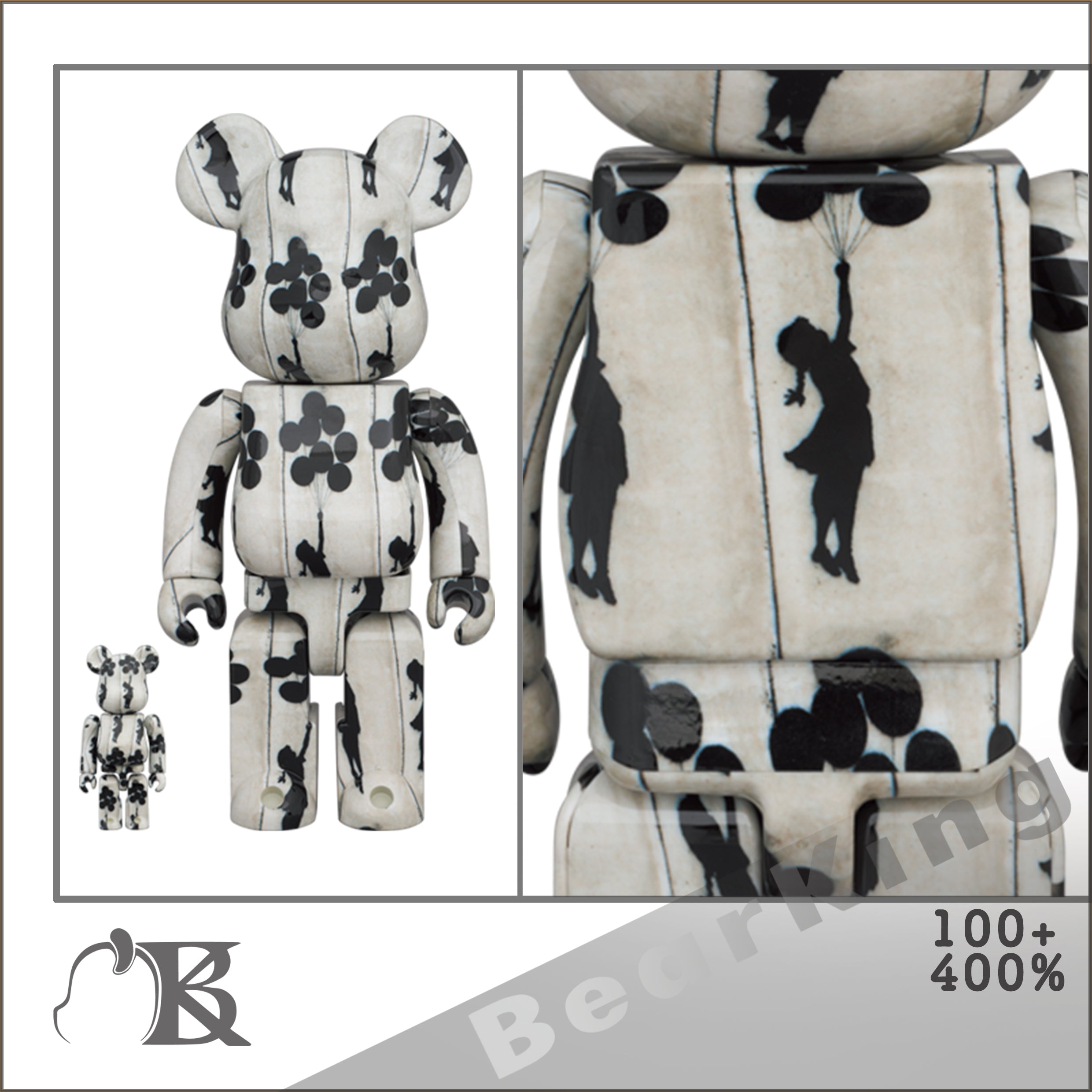 BE@RBRICK Flying Balloons Girl 100％ ＆ 400％ Inspired by Banksy ...