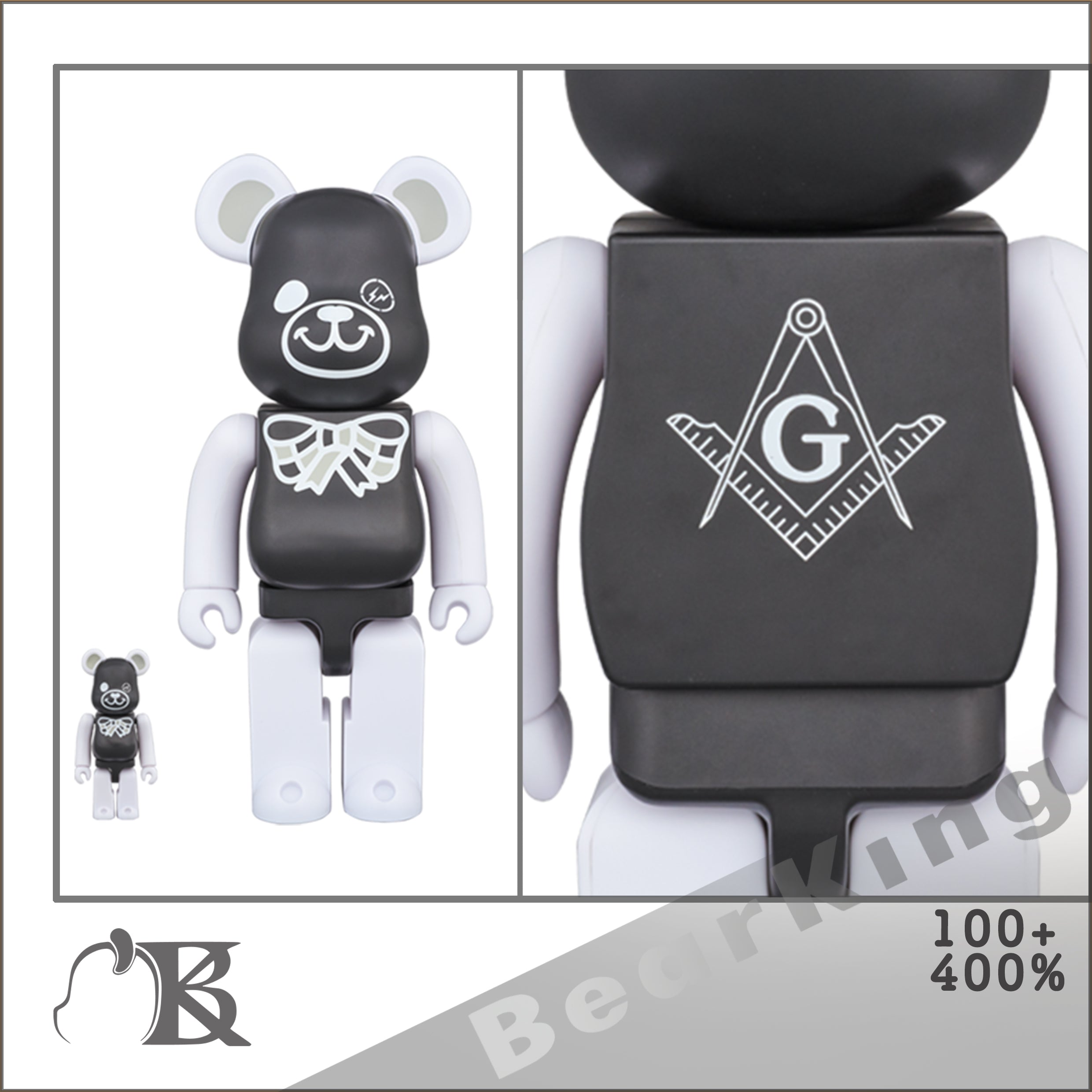 NEW国産BE@RBRICK FREEMASONRY fragment 100％400%白 その他