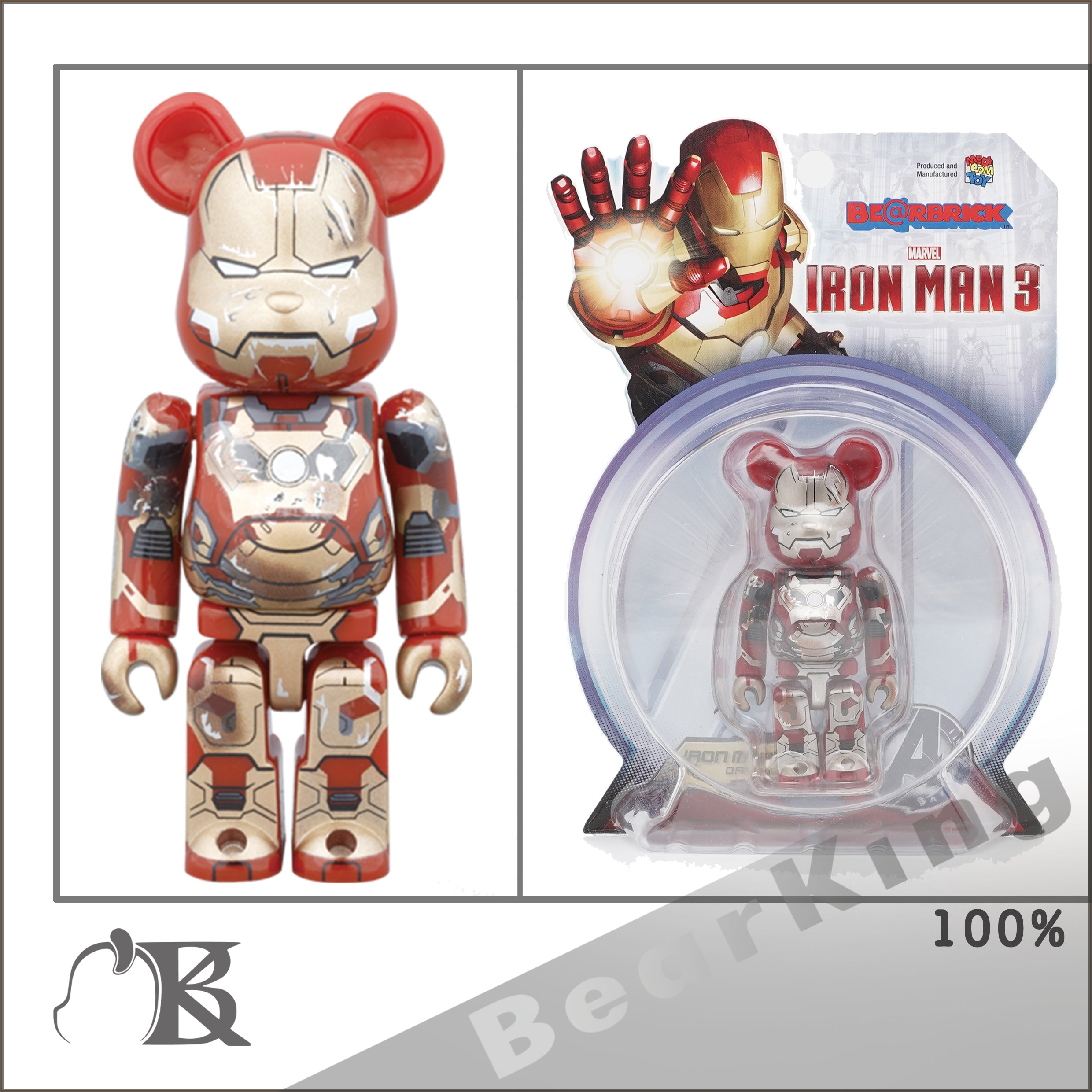 BE@RBRICK IRON MAN MARK XLII（42） DAMAGE Ver. 100%