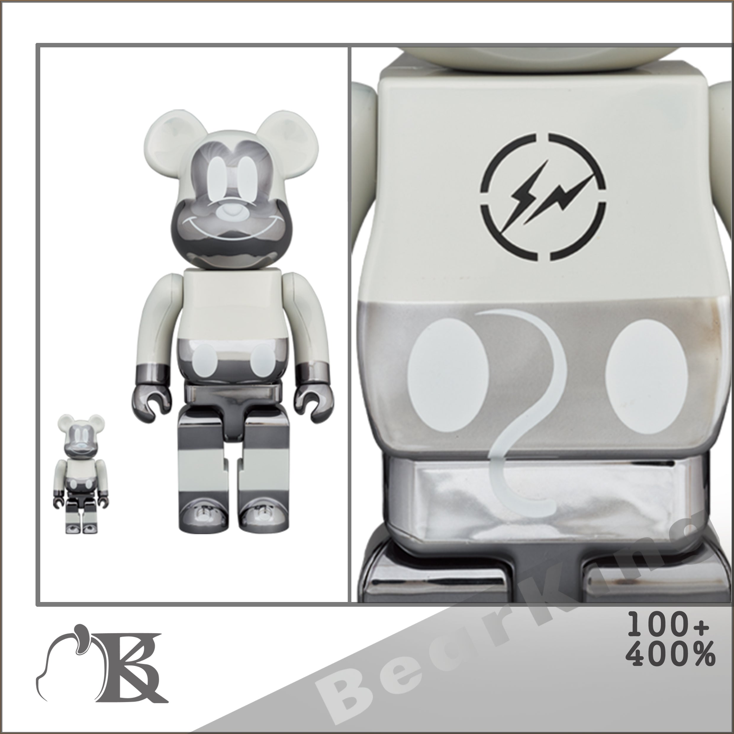 BE@RBRICK FRAGMENTDESGIN MICKEY MOUSE REVERSE Ver.100％ & 400％ Fragment