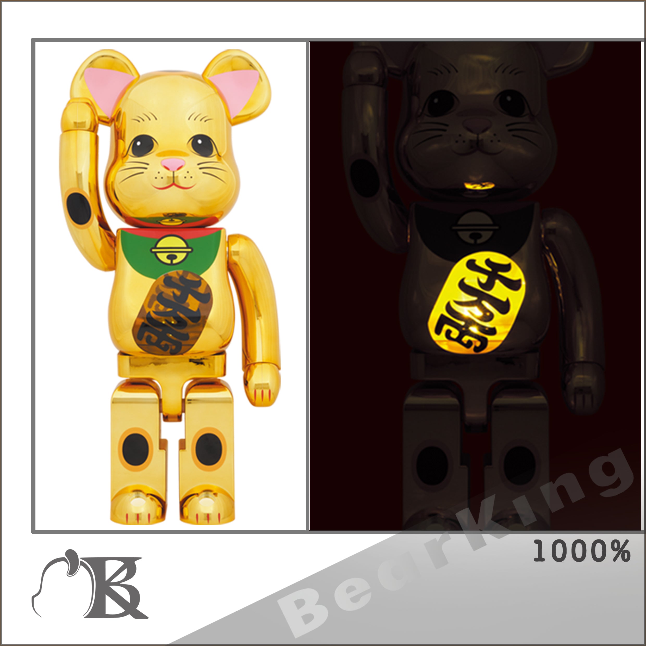 BE@RBRICK 招き猫 福入 金メッキ 1000％BEARBRICK - apezeto.cz