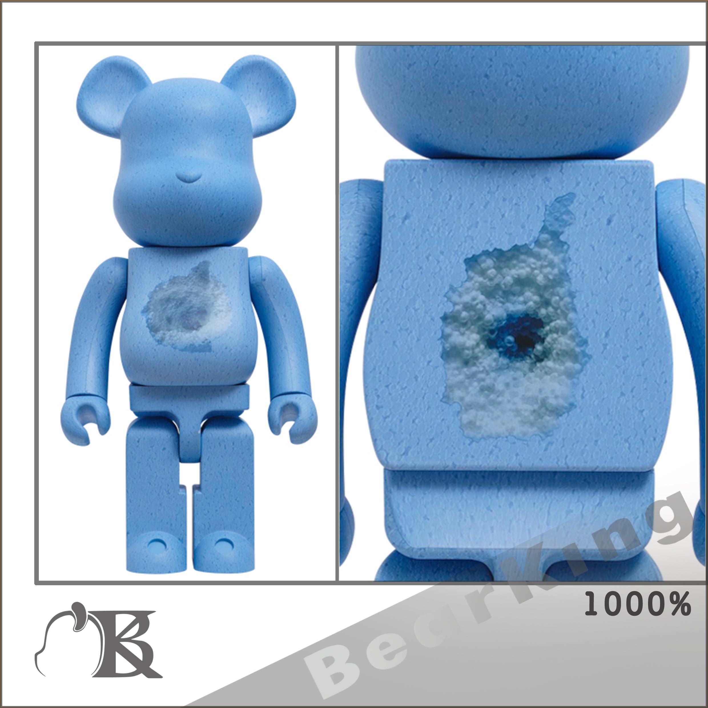 BE@RBRICK SNARKITECTURE X BLACKRAINBOW 1000% BLUE VERSION DANIEL ARSHAM