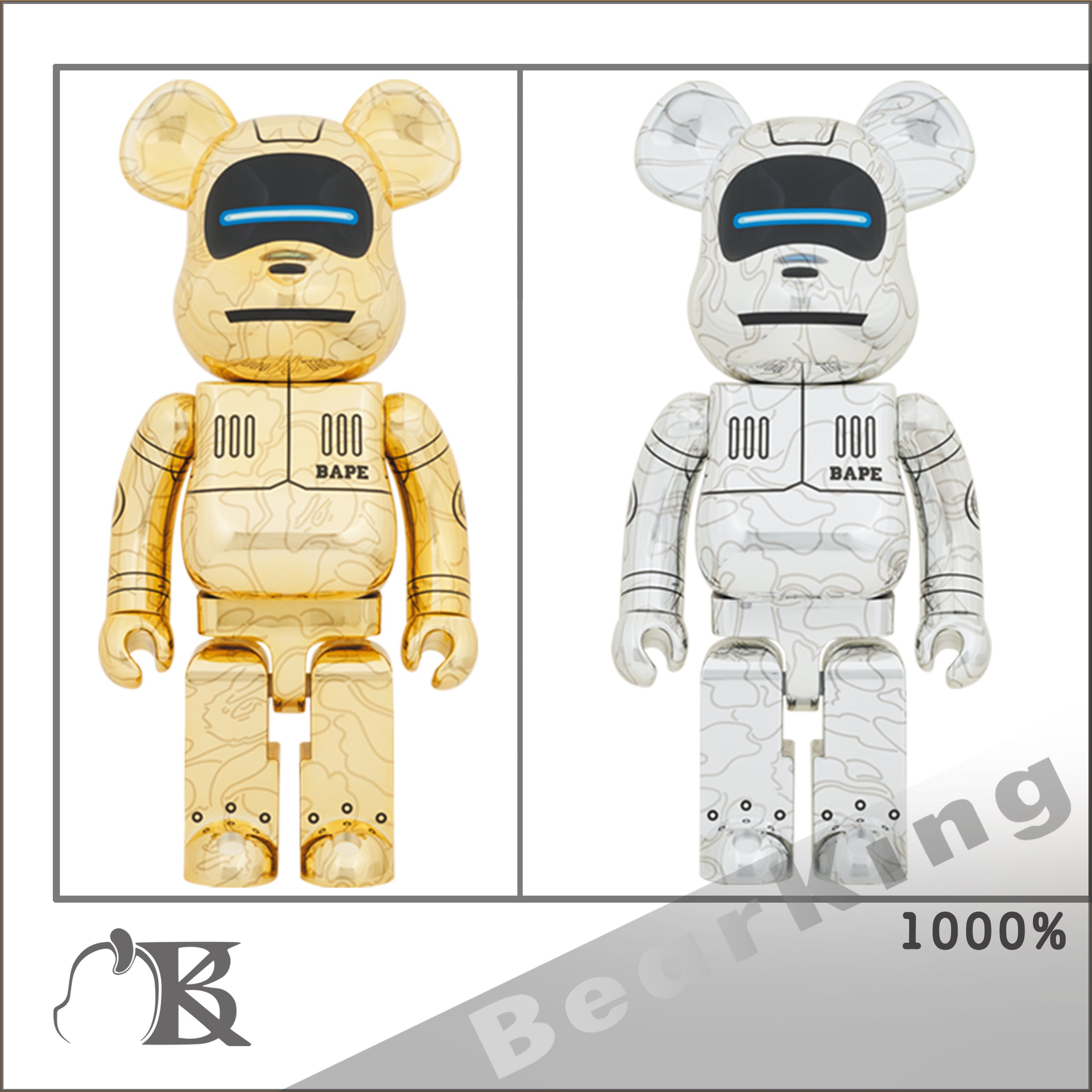 BE@RBRICK SORAYAMA × BABY MILO(R) 1000％ GOLD Ver./SILVER Ver. SET of 2 空山基