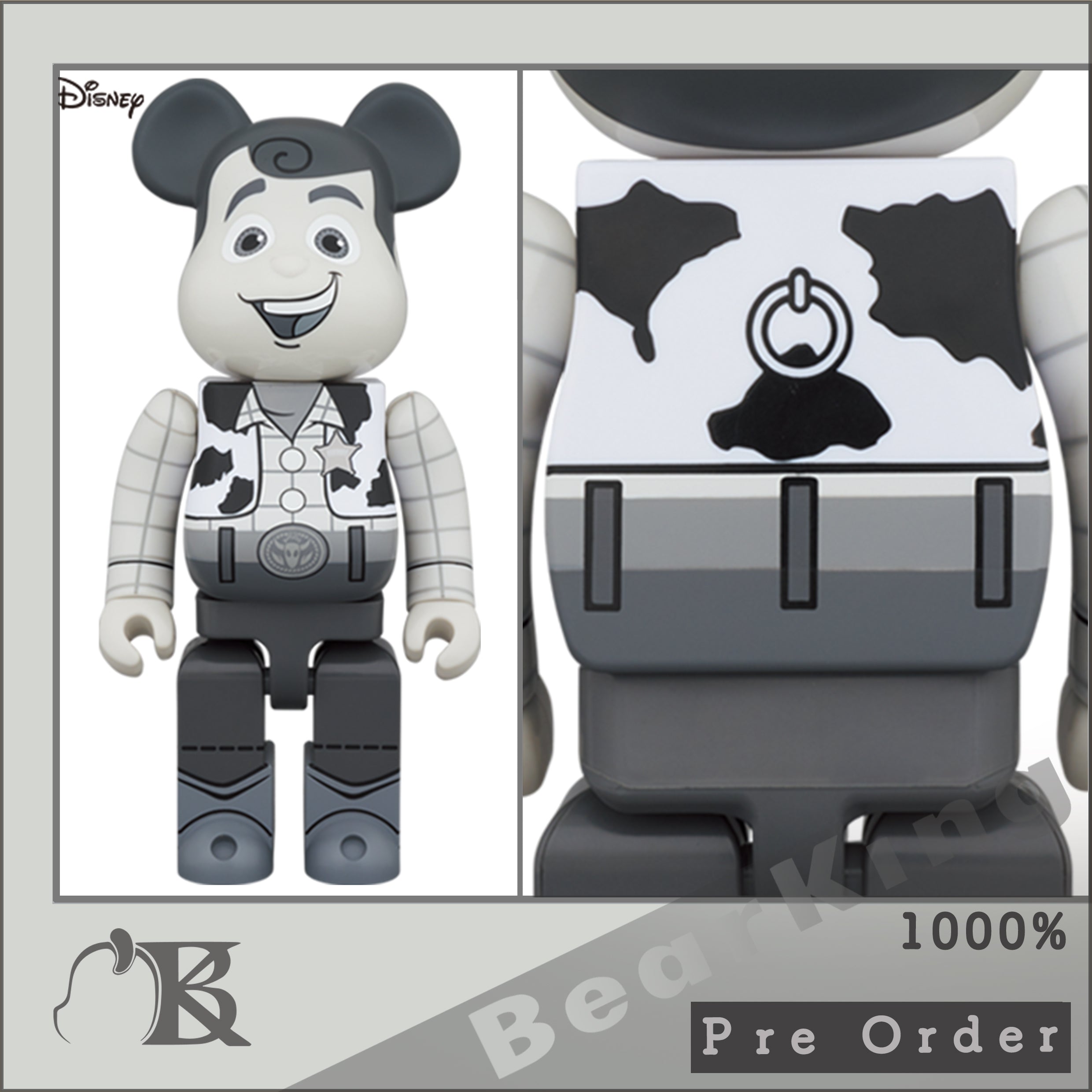 PreOrder 預訂BE@RBRICK WOODY B&W Ver. 1000％ JUNE 2022 TOY STORY