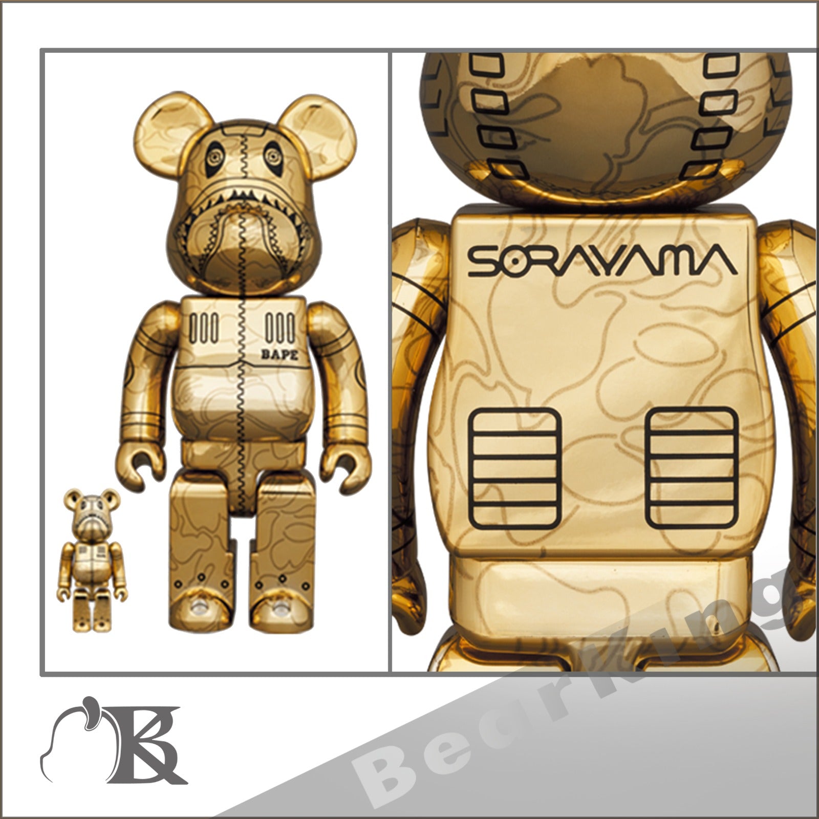 BE@RBRICK BAPE(R) CAMO SHARK 100% u0026 400%-