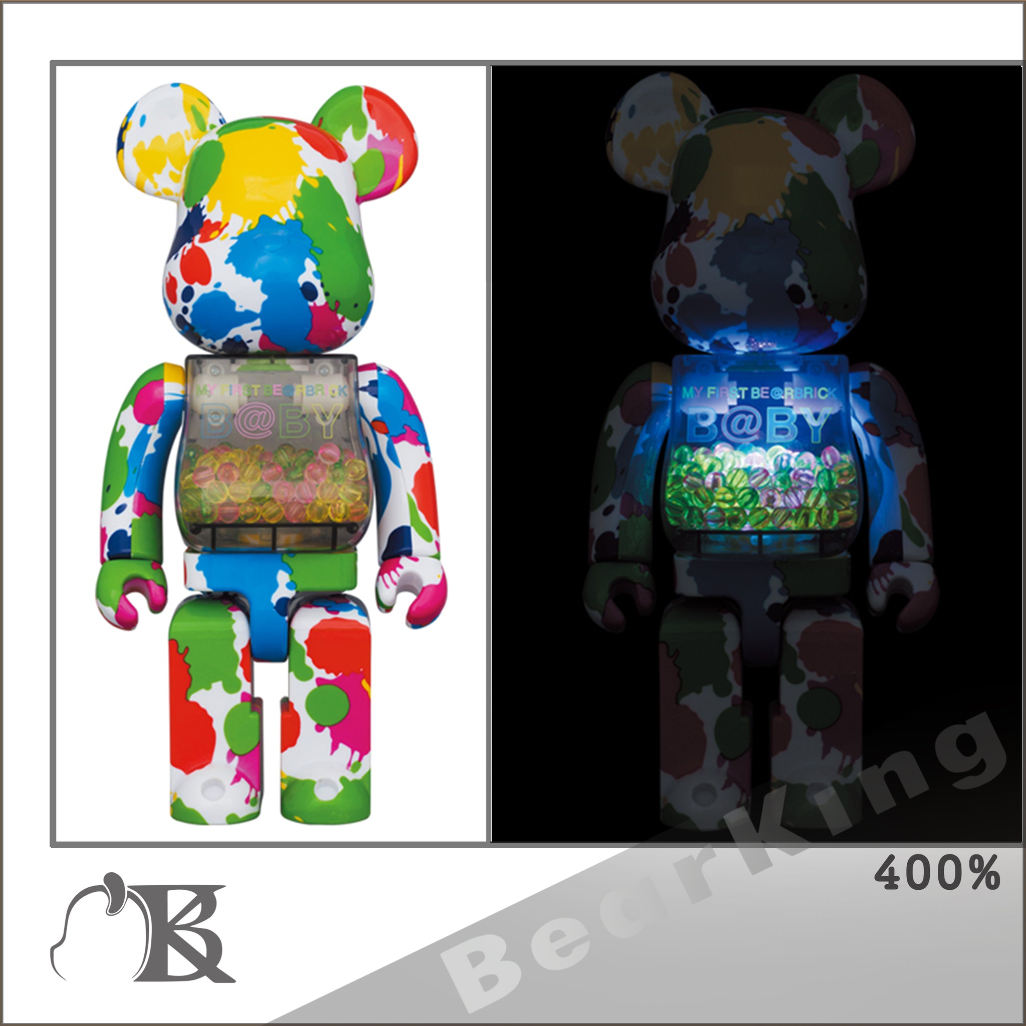 MY FIRST BE@RBRICK B@BY BLACK & WHITE CHROME Ver. 100％ & 400 