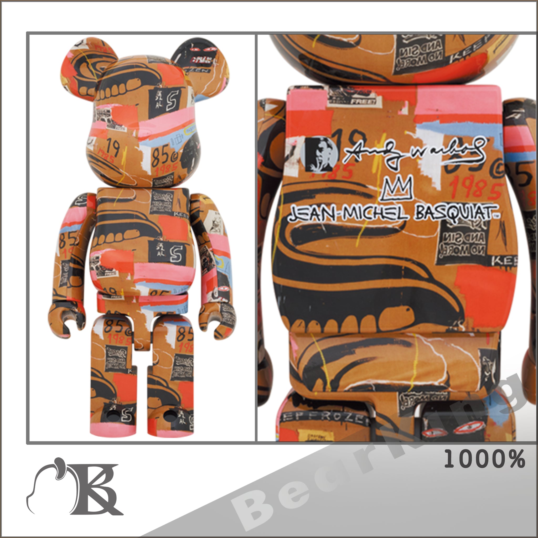 BE@RBRICK Andy Warhol × JEAN-MICHEL BASQUIAT #2 1000％ JM