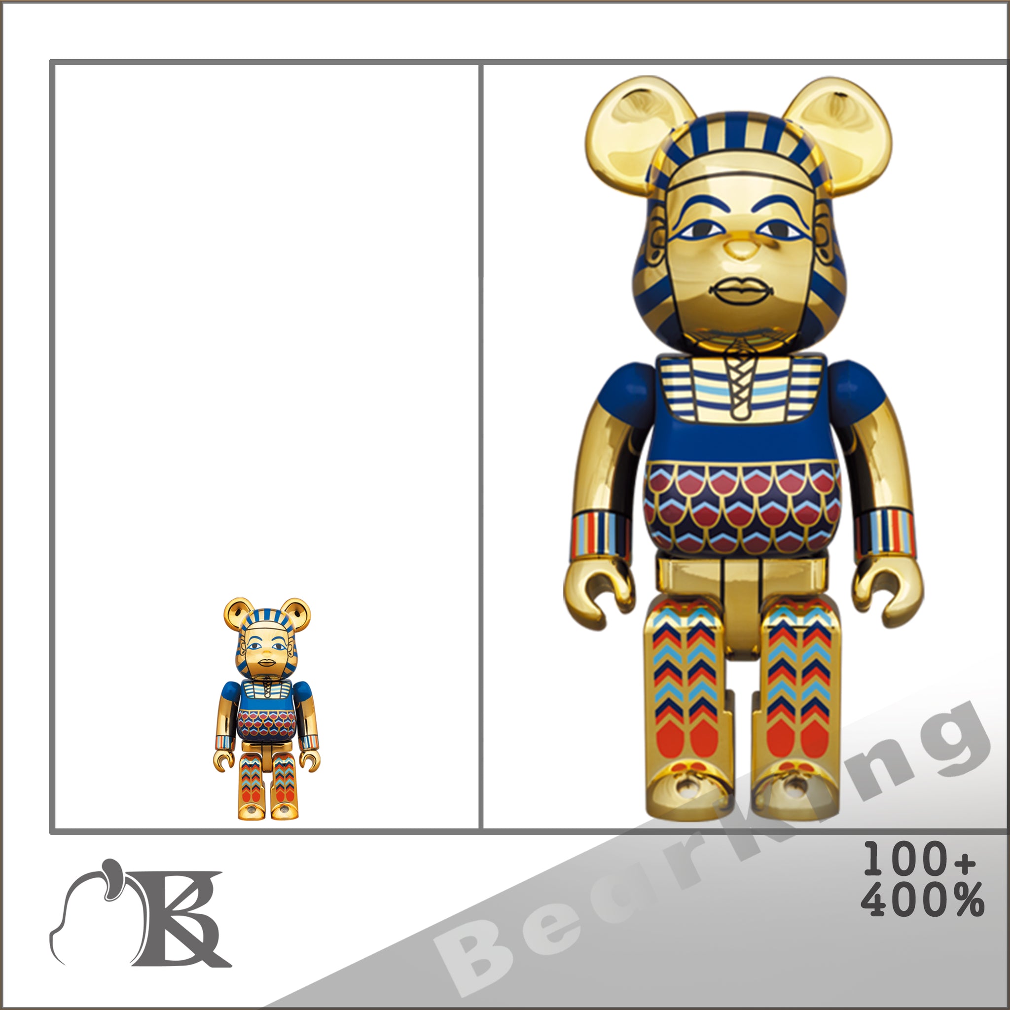 BE@RBRICK ANCIENT EGYPT 100% & 400％ 法老王 SET of 2