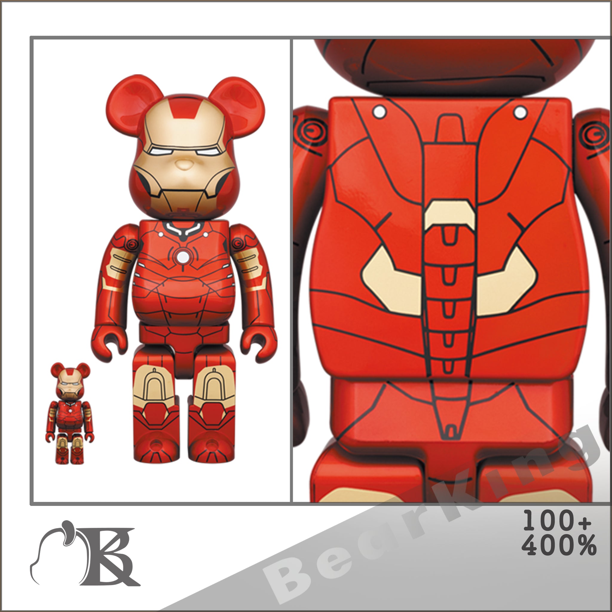 高い素材 MAN IRON BE@RBRICK MARK 1000％ DAMAGE VII アメコミ ...