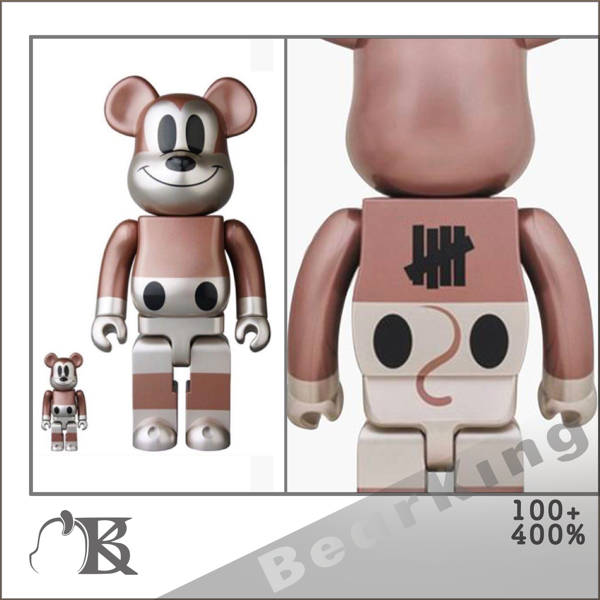 BE@RBRICK UNDEFEATED MICKEY MOUSE 400％+100% 電鍍
