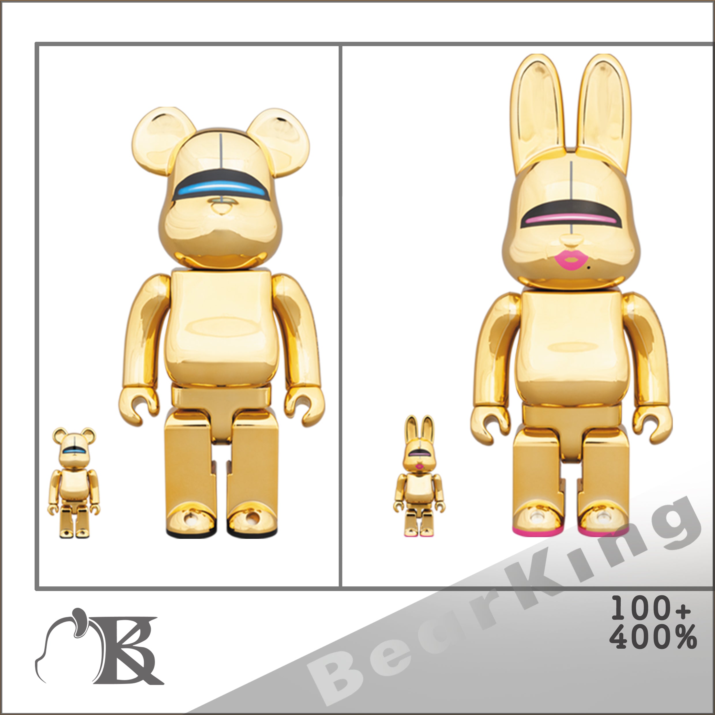 SORAYAMA SEXY ROBOT GOLD BE@RBRICK & R@BBRICK 100