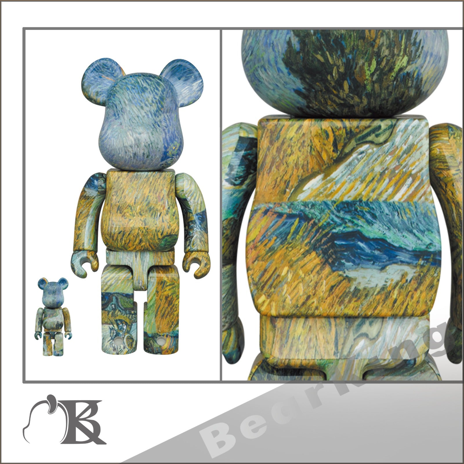BE@RBRICK Van Gogh "Country Road in Provence by Night" 100％ & 400％ 梵高 有絲柏的道路