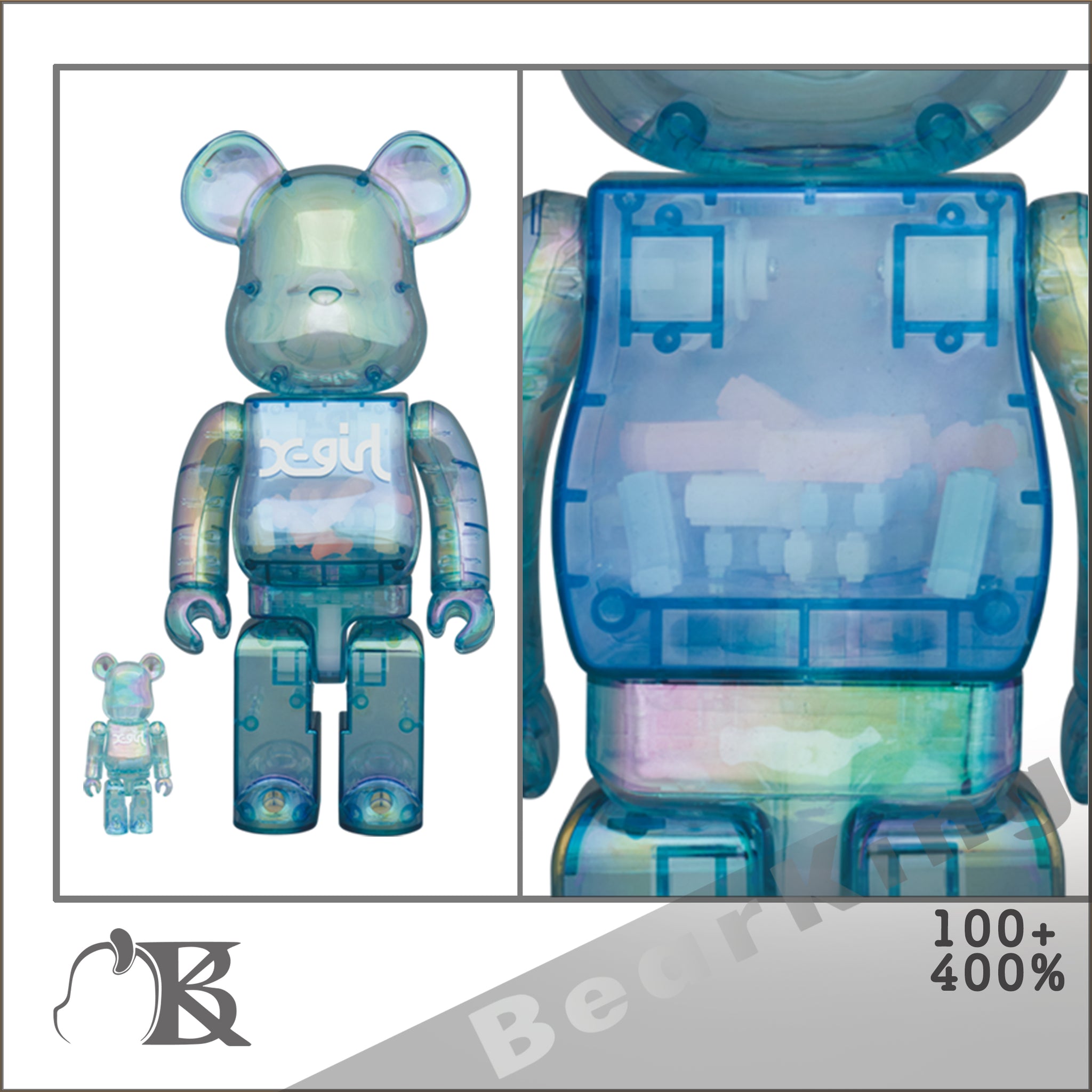 特価セールショップ BE@RBRICK X-girl CLEAR PURPLE 100％u0026400 ...