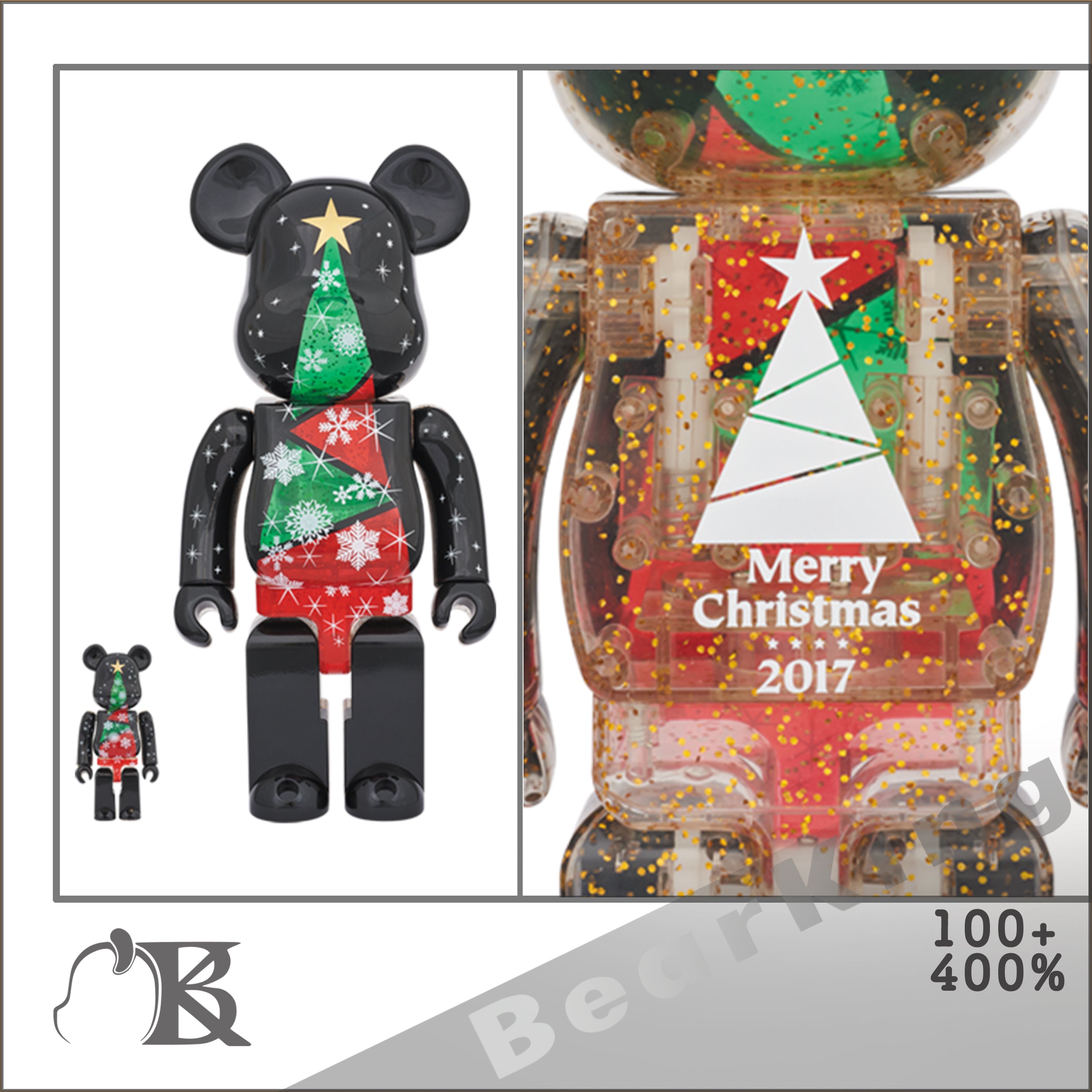 BE@RBRICK 100％ & 400％セット 2017 Xmas Stained-glass tree Ver.2 聖誕